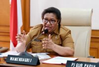 Wamendagri Ribka Haluksaat memimpin Rapat Pemungutan Suara Ulang (PSU) terhadap Hasil Pemilihan Kepala Daerah Serentak Tahun 2024 di Provinsi Papua. Acara ini berlangsung secara virtual dari Gedung Pusat Kemendagri Jakarta, Selasa (22/4/205). 